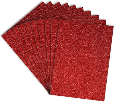 Red Glitter Craft Foam Sheets A4 Size - Pack of 9