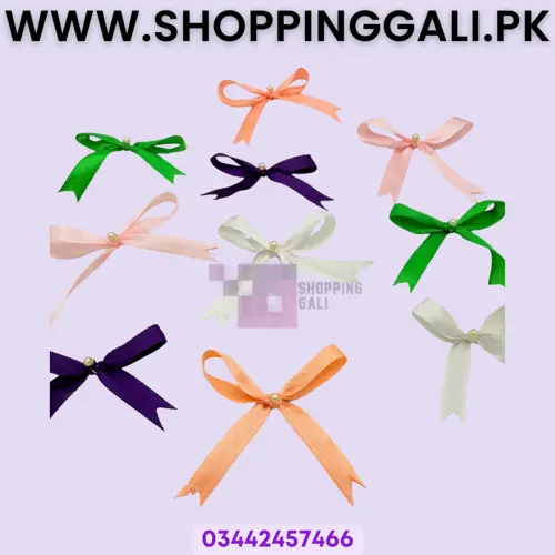 Ribbon Bow - 3 inch x 2.5 inch - Craft Supply - Multicolor - Pack Of 10