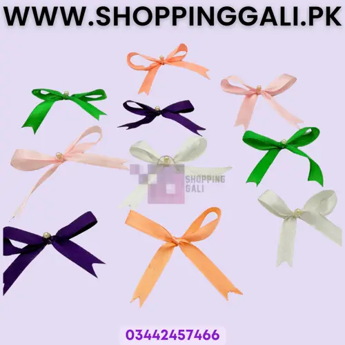 Ribbon Bow - 3 inch x 2.5 inch - Craft Supply - Multicolor - Pack Of 10
