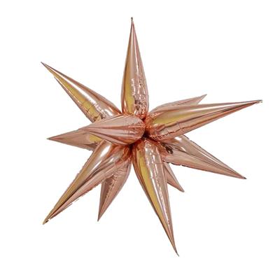 Rose Gold 4D Starburst Foil Balloon - 22 x 20 Inches