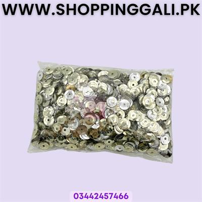 Silver Circle Sequins - Craft Embellishments - Unisex - 48 Grams Packet