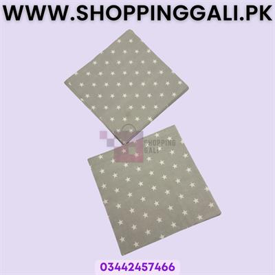 Silver Napkins With White Stars - Napkins - Silver Color - Pack Of 20 Napkins