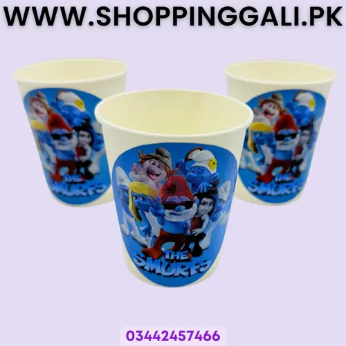 Smurfs Paper Cups - 200 ml - Smurfs Theme - Blue - Unisex - Pack Of 10