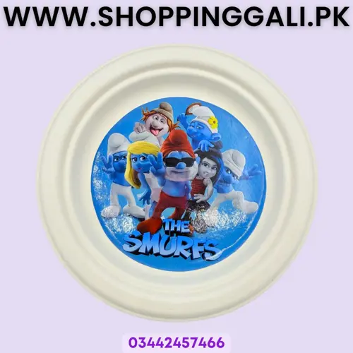 Smurfs Paper Plates - 7 inch - Paper Plates - Smurfs Theme - Blue - Unisex - Pack Of 10