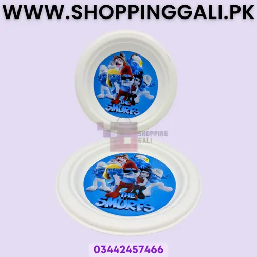 Smurfs Paper Plates - 7 inch - Paper Plates - Smurfs Theme - Blue - Unisex - Pack Of 10