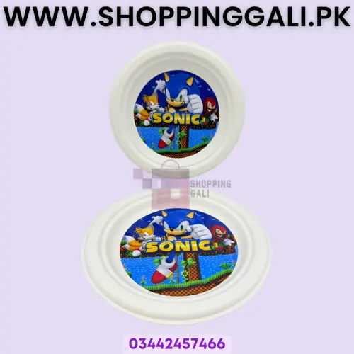 Sonic Paper Plates - 7 inch - Paper Plates - Sonic Theme - Blue - Unisex - Pack Of 10