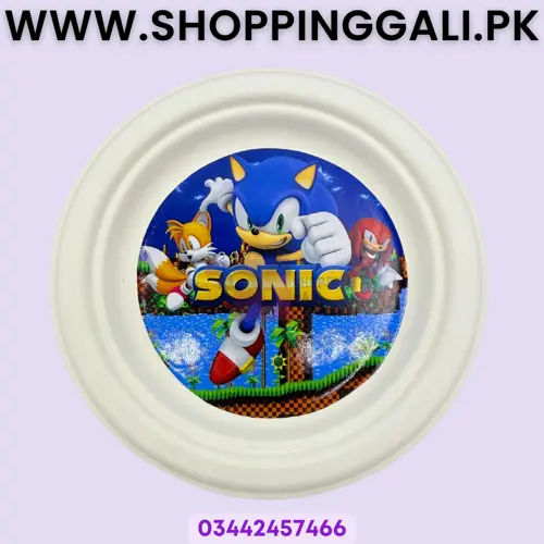 Sonic Paper Plates - 7 inch - Paper Plates - Sonic Theme - Blue - Unisex - Pack Of 10