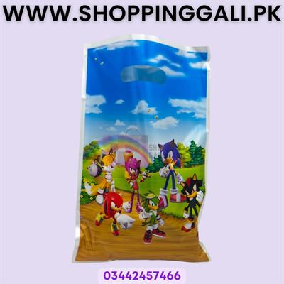 Sonic Goody Bags - 10 x 6 Inch - Gift Bags - Sonic Theme - Multicolors - Unisex - Pack Of 10