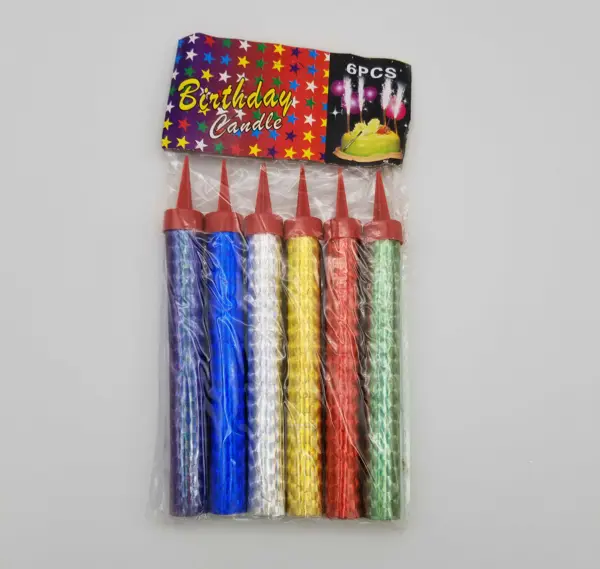 Sparkling Candle - 6 Inch - Cake Decoration Sparkling Candle - Multicolors - Unisex - Pack Of 6
