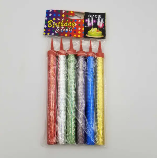 Sparkling Candle - 7 Inch - Cake Decoration Sparkling Candle - Multicolors - Unisex - Pack Of 6