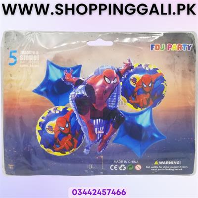 Spiderman Foil Balloon Set Flying - 18 Inch Size - Foil Balloons - Blue Color - Pack Of 5 Foil Balloons