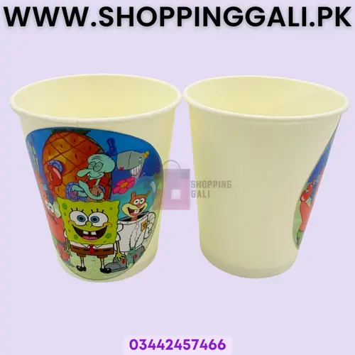 Spongebob Squarepants Paper Cups - 200 ml - Spongebob Squarepants Theme - Multicolor - Unisex - Pack Of 10