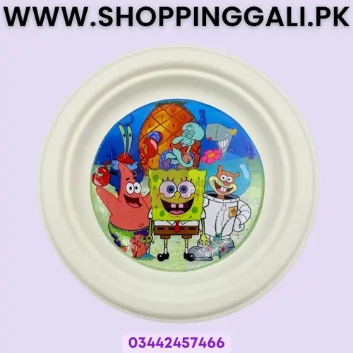 Spongebob Squarepants Paper Plates - 7 inch - Paper Plates - Spongebob Squarepants Theme - Multicolors - Unisex - Pack Of 10