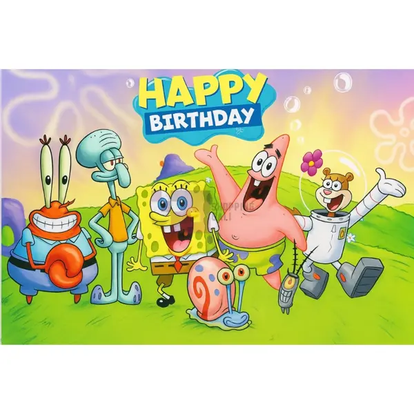 Spongebob Squarepants Banner - 36 Inch By 24 Inch - Birthday Banner - Spongebob Squarepants Themed Party - Multicolor - Unisex - Pack Of 1