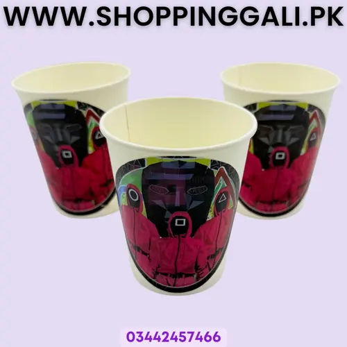 Squid Games Paper Cups - 200 ml - Squid Games Theme - Dark Pink - Unisex - Pack Of 10
