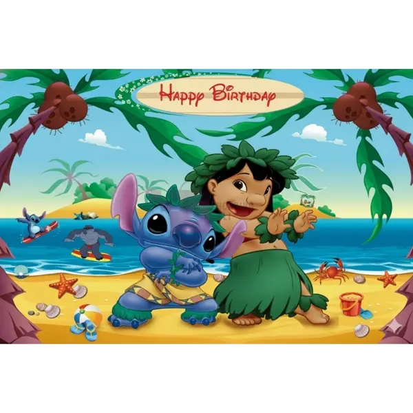 Stitch Banner - 36 Inch By 24 Inch - Birthday Banner - Stitch Themed Party - Multicolor - Unisex - Pack Of 1