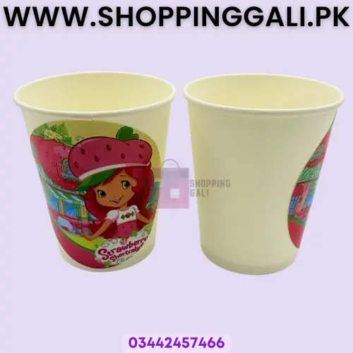 Strawberry Shortcake Paper Cups - 200 ml - Strawberry Shortcake Theme - Pink - Girls - Pack Of 10