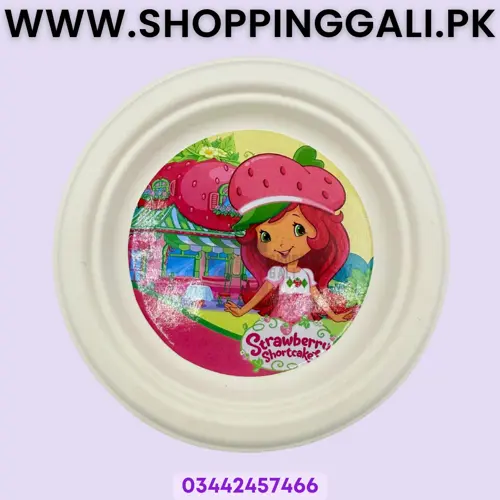 Strawberry Shortcake Paper Plates - 7 inch - Paper Plates - Strawberry Shortcake Theme - Pink - Girls - Pack Of 10