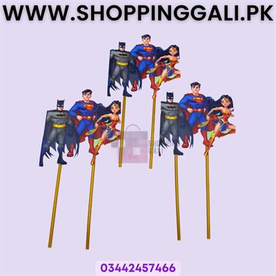Dynamic Superhero Cake Toppers - Batman, Superman & Wonder Woman (3 Pcs)