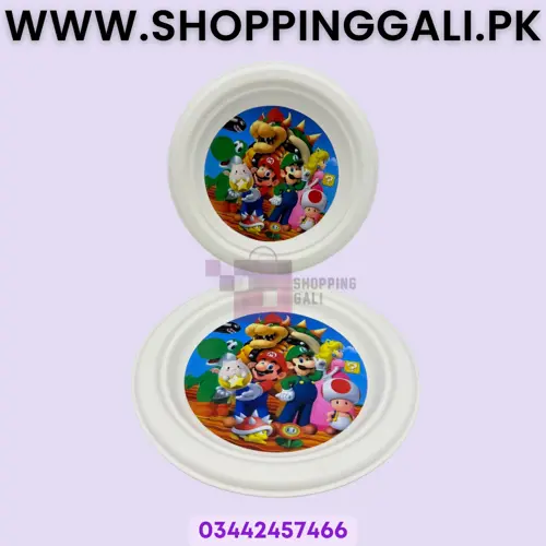 Super Mario Paper Plates - 7 inch - Paper Plates - Super Mario Theme - Multicolors - Unisex - Pack Of 10