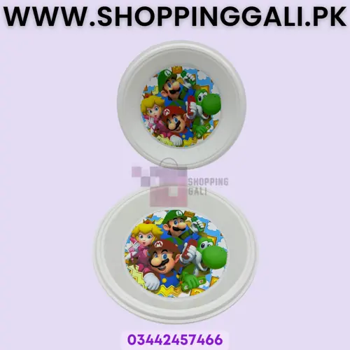 Super Mario Plastic Plates 7 Inch Party Plates White Multi-color Pack Of 6