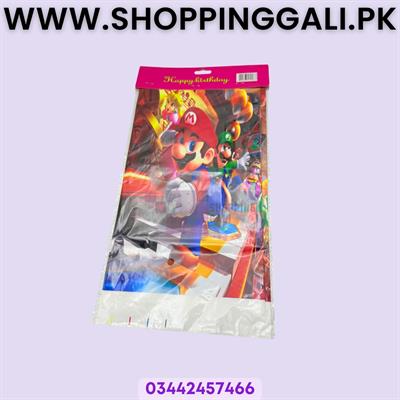 Super Mario Table Cover - 108 Cm By 180 Cm - Plastic Tablecloth - Multicolor - Unisex - Pack Of 1