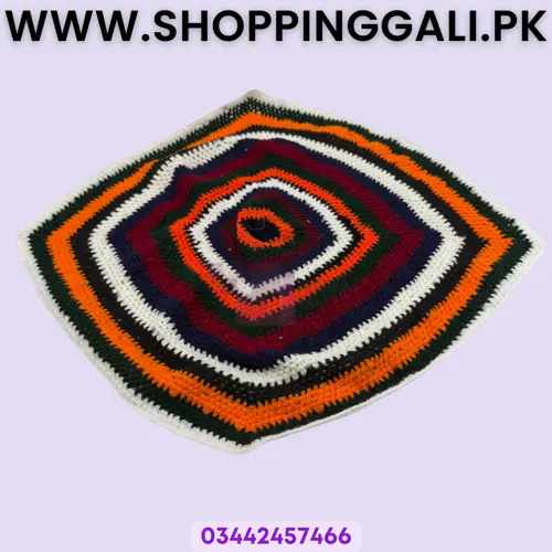 Table Mat Set - Square 15 Inch - Rectangle 17 Inch By 8.5 Inch - Wool Table Decoration - Natural Multicolors - Pack Of 3 Pcs