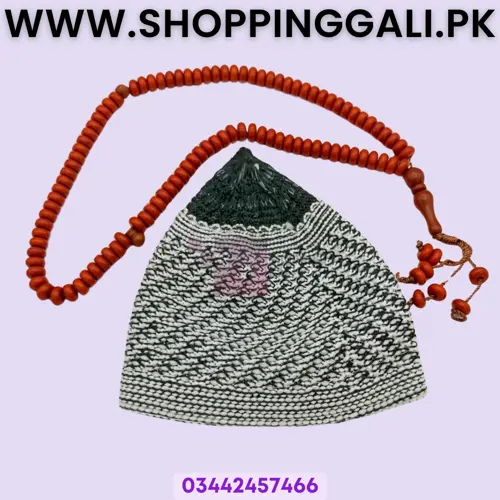 Tasbeeh And Cap - Religious Set - Red - Pack Of 1