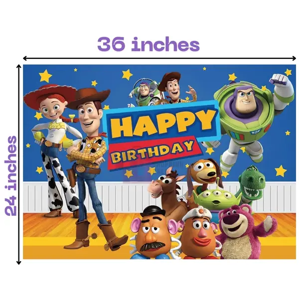 Toy Story Banner - 36 Inch By 24 Inch - Birthday Banner - Toy Story Themed Party - Multicolor - Unisex - Pack Of 1