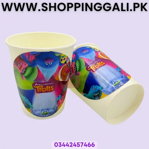 Trolls Paper Cups - 200 ml - Trolls Theme - Multicolor - Unisex - Pack Of 10