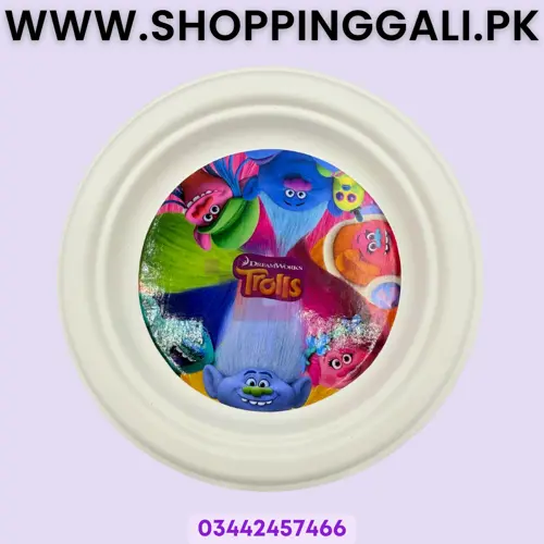 Trolls Paper Plates - 7 inch - Paper Plates - Trolls Theme - Multicolors - Unisex - Pack Of 10