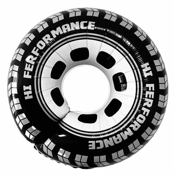 Tyre Foil Balloon - 67 Cm x 75 Cm - Foil Balloons - Black And White - Pack Of 1