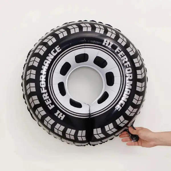 Tyre Foil Balloon - 67 Cm x 75 Cm - Foil Balloons - Black And White - Pack Of 1