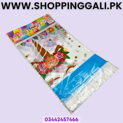UNICORN TABLE COVER IN BLUE COLOR ( 108 CM X 180 CM )