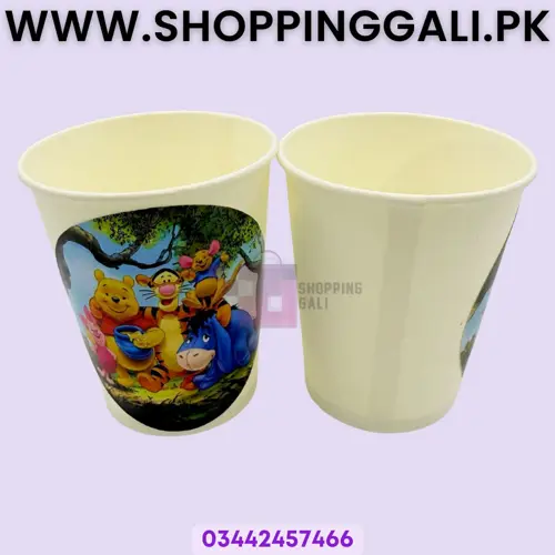 Winnie The Pooh Paper Cups - 200 ml - Winnie The Pooh Theme - Multicolor - Unisex - Pack Of 10