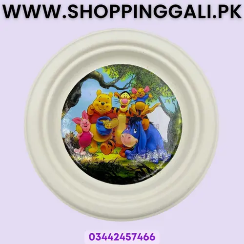 Winnie The Pooh Paper Plates - 7 inch - Paper Plates - Winnie The Pooh Theme - Multicolors - Unisex - Pack Of 10