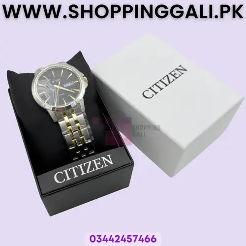 Wrist Watch Timepiece - Silver Golden Black - Mens - Pack Of 1