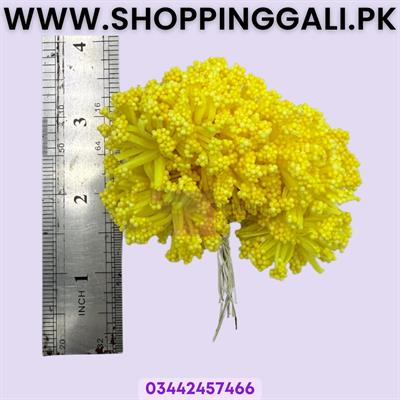 Vibrant Yellow Artificial Flower Bunches - Set of 2 (Approx. 3.5 Inches Tall)