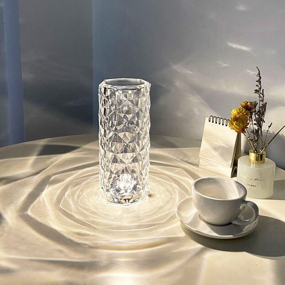 CRYSTAL TABLE LAMP TOUCH CONTROL BEAUTIFUL COLOR CHANGING RECHARGEABLE LIGHT FOR BEDROOM , LIVING ROOM AND KIDS ROOM DECORATION