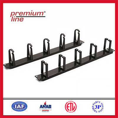 Premium Line 1U 19" Cable Management (195010102 ) | Duct Type Black