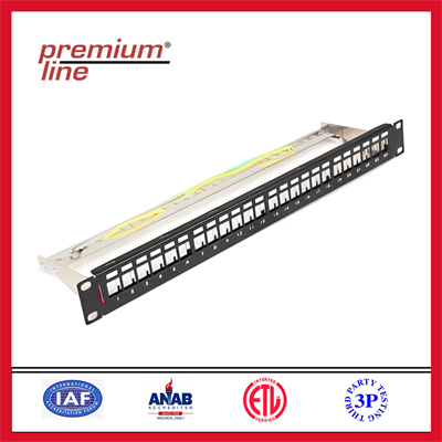 Premium Line 1U 24Port Shielded Patch Panel