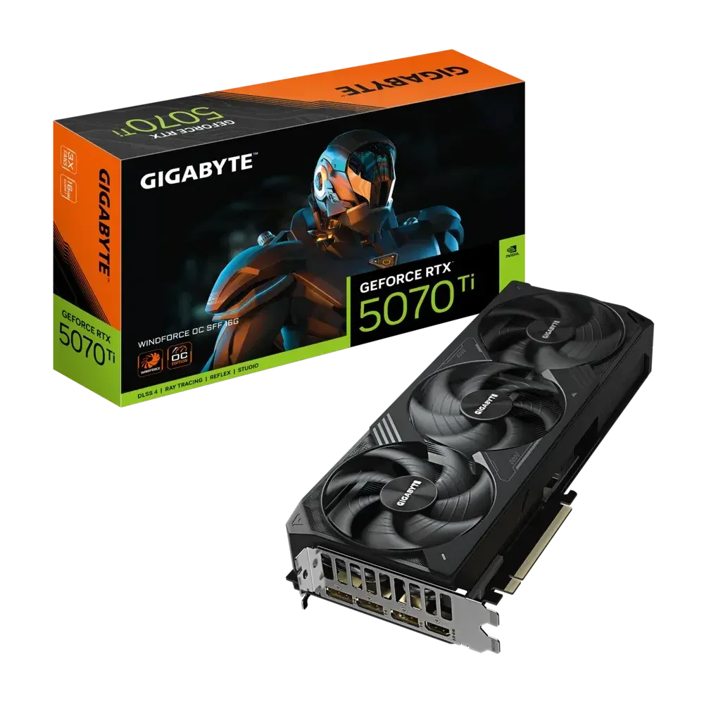 Gigabyte NVIDIA GeForce RTX 5070 Ti Windforce OC SFF 16GB GDDR7 Graphics Card