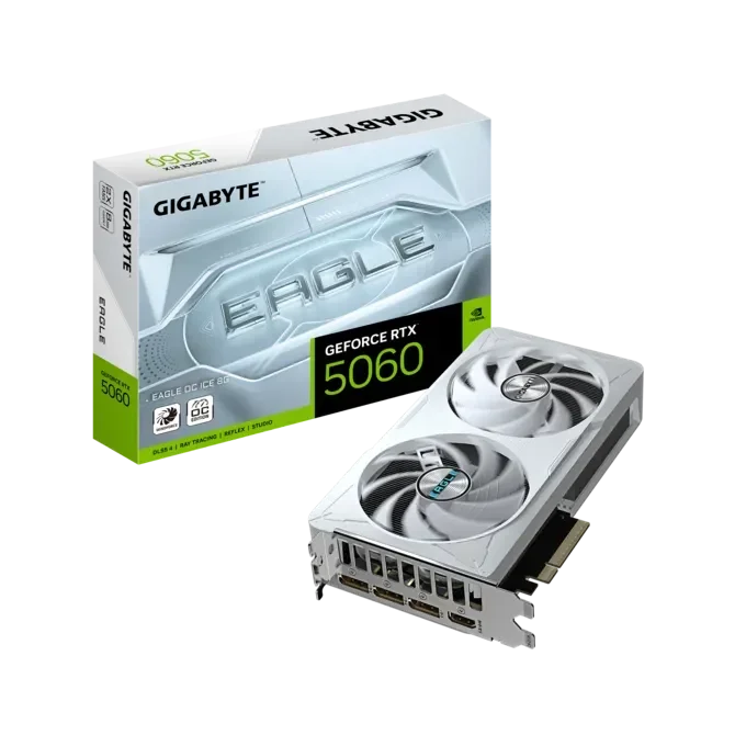 Gigabyte NVIDIA GeForce RTX 5060 Eagle OC Ice White 8GB, GDDR7 Graphic Card