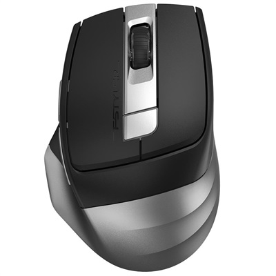 A4tech Fstyler FB35CS Dual Mode Bluetooth / 2.4G Wireless Rechargeable Silent Click Mouse (Smokey Grey) with Type-C charging cable & Easy Switch Up to 3 Devices for Windows, Mac, Android, iPad, iPhone, Laptop, PC
