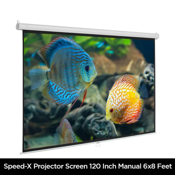 Speed-X Projector Screen 120-Inch Manual 6×8 Feet Matte White