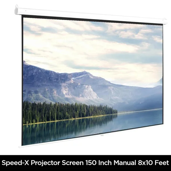 Speed-X Projector Screen 150-Inch Manual 8×10 Feet Matte White