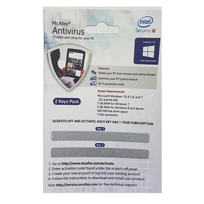 McAfee Antivirus for 2 User Key Pack