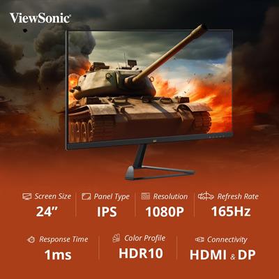 ViewSonic Omni VX2479-HD-PRO 24" FHD IPS 165Hz Gaming Monitor