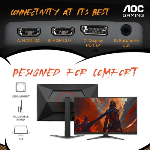 AOC C27G4H 27"FHD VA 180Hz Curved Monitor