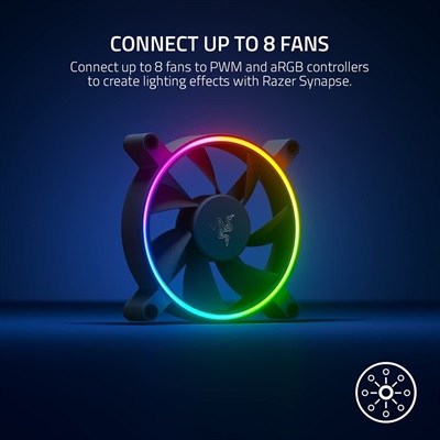 Razer Kunai Chroma Hydraulic 120MM aRGB PC Fan (3 Fans)